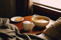 Breakfast table bowl dish. 