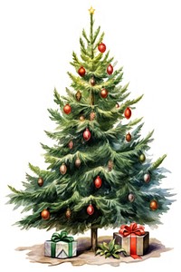 Fully decorated Christmas tree christmas plant pine. AI generated Image by rawpixel.