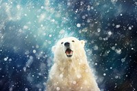 Polar bear snow outdoors mammal. AI generated Image by rawpixel.