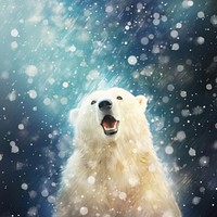 Polar bear snow outdoors mammal. AI generated Image by rawpixel.