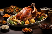 Thanksgiving thanksgiving roasted dinner. AI generated Image by rawpixel.