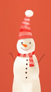 Snowman wearing party hat winter red anthropomorphic. AI generated Image by rawpixel.
