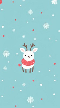Reindeer wallpaper pattern winter mammal. AI generated Image by rawpixel.