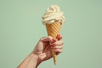 Women hand holding a cone cream icecream dessert food freshness