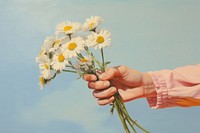 Daisy hand painting holding. AI generated Image by rawpixel.