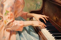 Piano keyboard painting musician. 