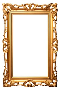 Golden vintage frame mirror white background architecture. 