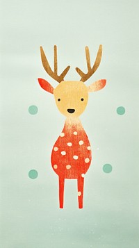 Christmas reindeer drawing animal mammal. AI generated Image by rawpixel.