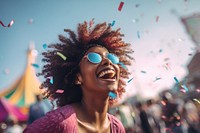 Festival laughing glasses adult. AI generated Image by rawpixel.