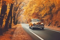 Vintage car autumn vehicle driving. AI generated Image by rawpixel.