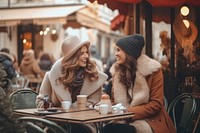 Women friends outdoors fashion coffee. AI generated Image by rawpixel.