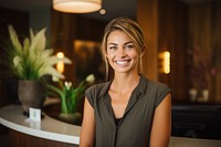 Massage receptionist smiling adult smile. AI generated Image by rawpixel.