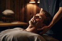 Massage therapist adult relaxation headshot. AI generated Image by rawpixel.