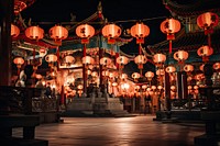 Chinese lanterns festival temple night. 