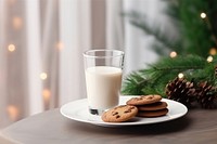 Plate milk decoration christmas. AI generated Image by rawpixel.