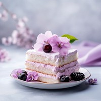 Fruits cake flower dessert berry. AI generated Image by rawpixel.