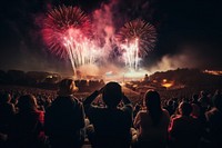 Fireworks concert watching people. AI generated Image by rawpixel.