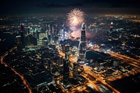 New year countdown night architecture cityscape. AI generated Image by rawpixel.
