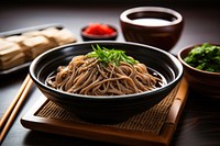 Soba noodles chopsticks food meal. AI generated Image by rawpixel.