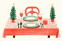 Christmas table tablecloth furniture christmas. AI generated Image by rawpixel.