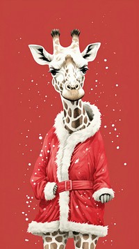 Christmas santa claus giraff giraffe animal mammal. AI generated Image by rawpixel.
