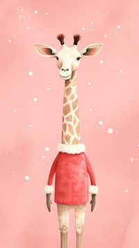 Christmas santa claus giraff giraffe animal mammal. AI generated Image by rawpixel.