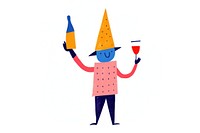 Holding champagne glass hat white background celebration. AI generated Image by rawpixel.