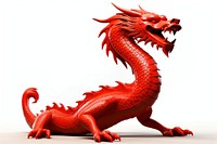 Chinese dragon dinosaur animal red. AI generated Image by rawpixel.