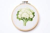 Cauliflower embroidery vegetable white. AI generated Image by rawpixel.