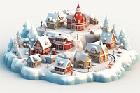 PNG A winter village landscape christmas snow architecture. 