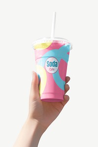 Plastic cup mockup, packaging psd