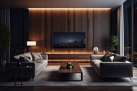 Modern living room architecture furniture building. AI generated Image by rawpixel.