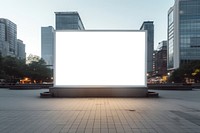Blank white billboard in the city architecture illuminated electronics. AI generated Image by rawpixel.