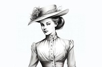 1900s fashion drawing sketch. AI generated Image by rawpixel.