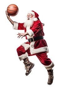 Santa Claus playing basketball footwear sports adult. 