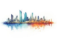 Abu Dhabi skyline architecture waterfront cityscape. AI generated Image by rawpixel.