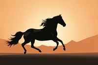 Horse running silhouette stallion animal. AI generated Image by rawpixel.