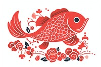 Red paper pattern animal fish. AI generated Image by rawpixel.
