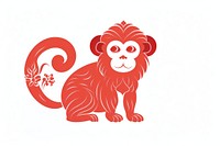 Red paper monkey mammal animal. AI generated Image by rawpixel.