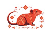 Red paper animal mammal rodent. AI generated Image by rawpixel.