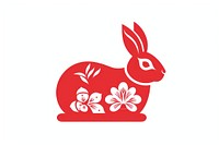 Red paper animal mammal rabbit. AI generated Image by rawpixel.