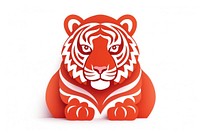 Red paper tiger animal mammal. AI generated Image by rawpixel.