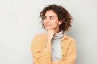 Young european woman portrait smile adult. AI generated Image by rawpixel.