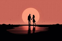 Holding hands silhouette togetherness affectionate. AI generated Image by rawpixel.