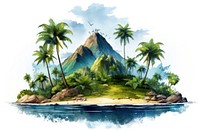 Island landscape mountain outdoors. AI generated Image by rawpixel.