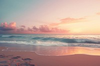 Sunset beach outdoors horizon nature. AI generated Image by rawpixel.