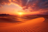 Beautiful sunset desert landscape outdoors horizon. AI generated Image by rawpixel.