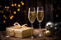 Christmas glass champagne drink. AI generated Image by rawpixel.