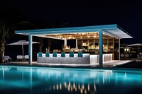 A hotel pool bar architecture building poolside. AI generated Image by rawpixel.