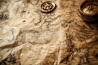 A vintage pirate treasure map old history compass. AI generated Image by rawpixel.